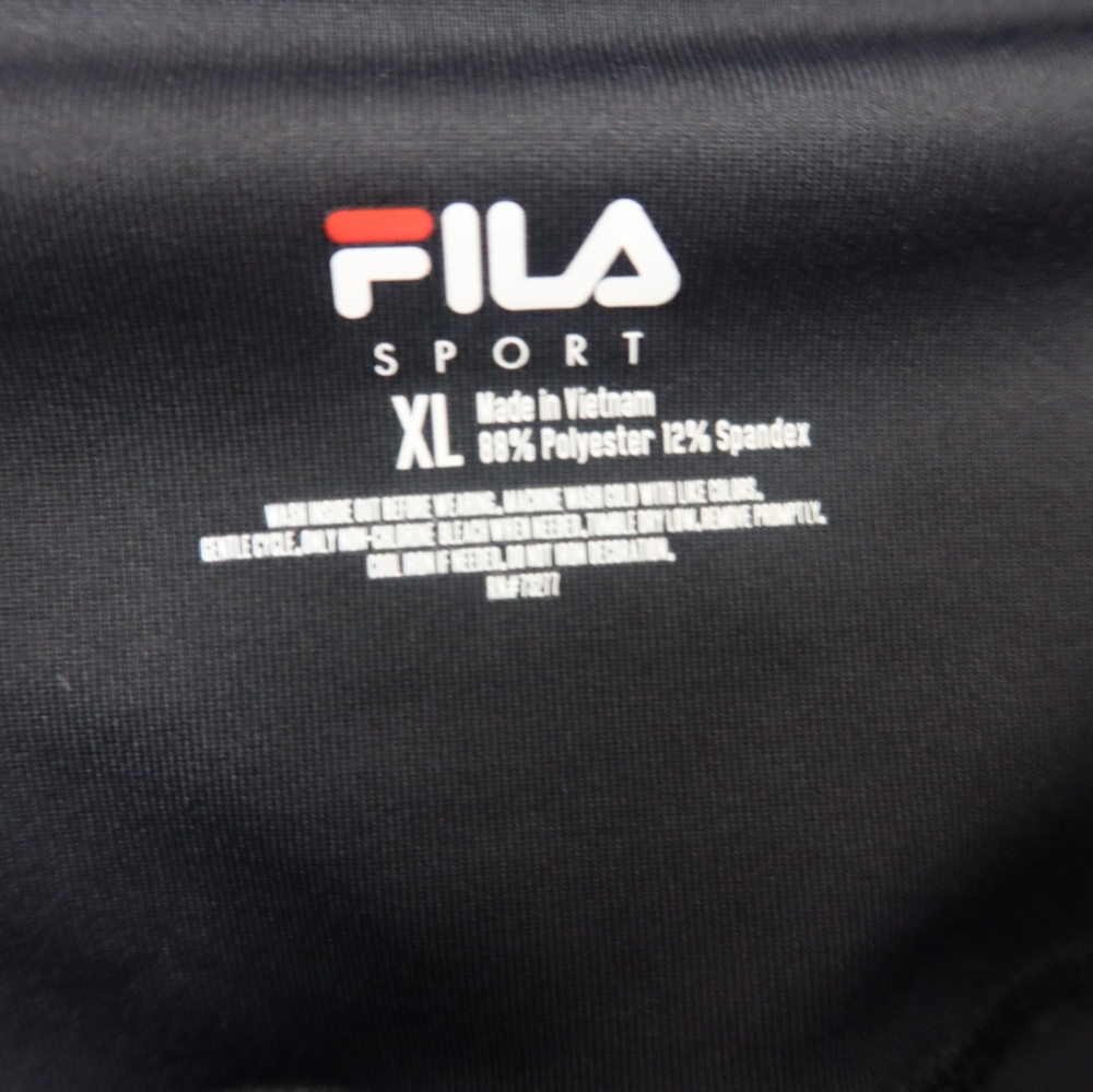 Fila Black Sport Leggings Ribbed Sides Extra Large - Picture 11 of 11